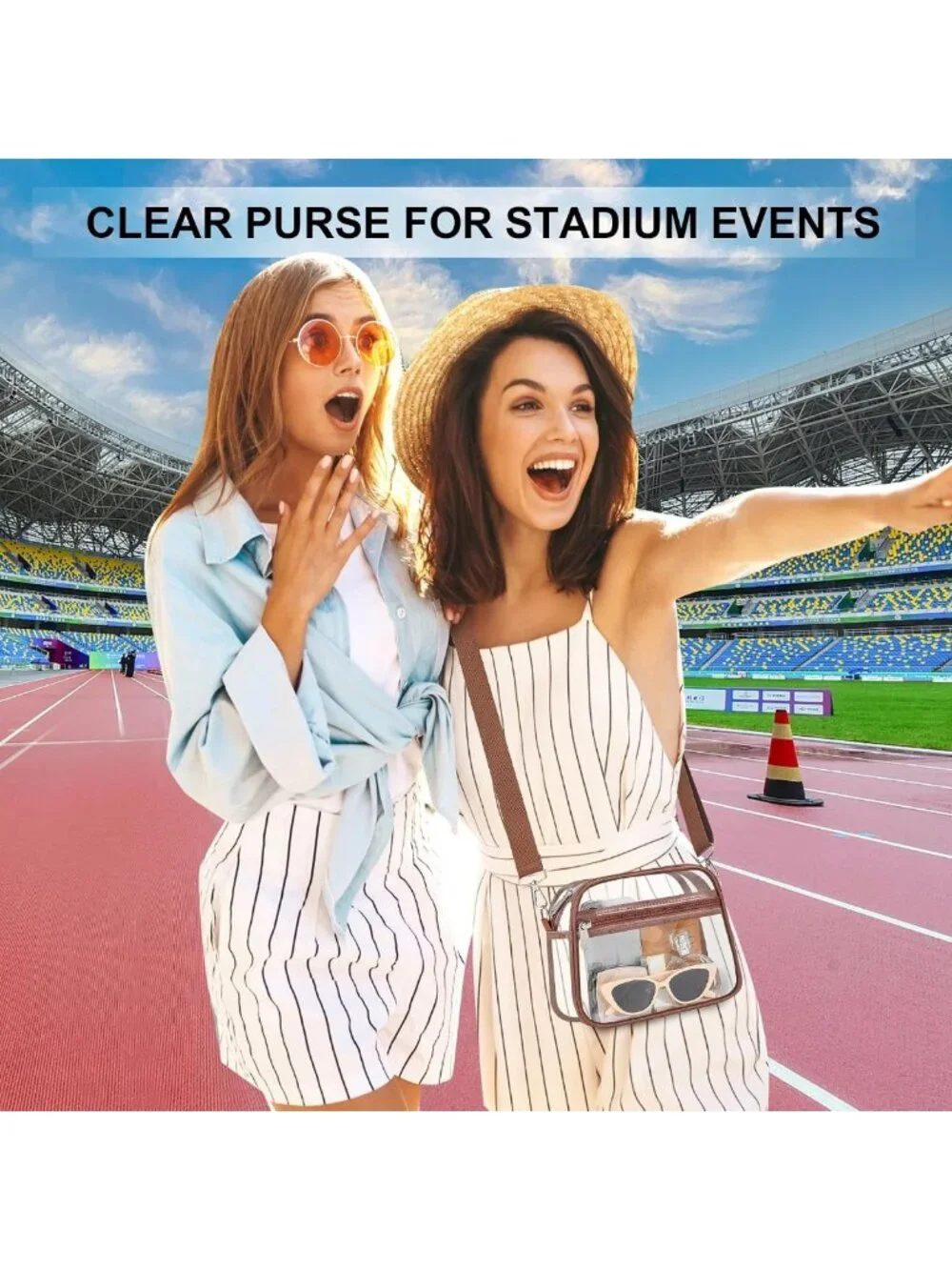 Stadium Approved Clear Bag for Events | Stylish Women's Top-Handle Handbag